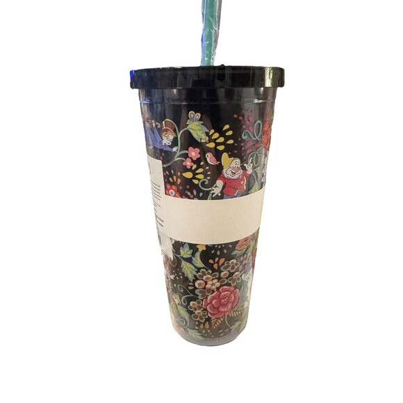 VERA BRADLEY DISNEY TUMBLER W/STRAW:NWT CLASSICS Peter Pan Snow White Dwarfs - Picture 2 of 5